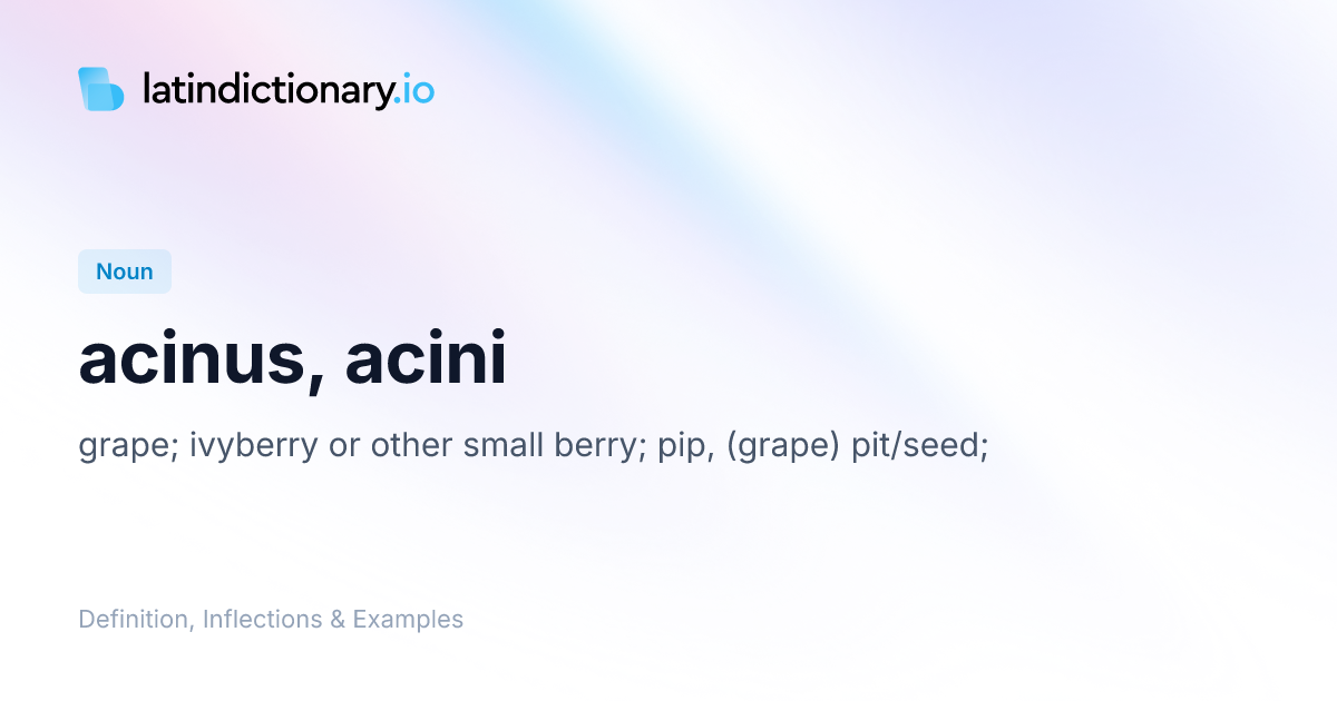 Acinus: Latin Declension & Meaning | latindictionary.io