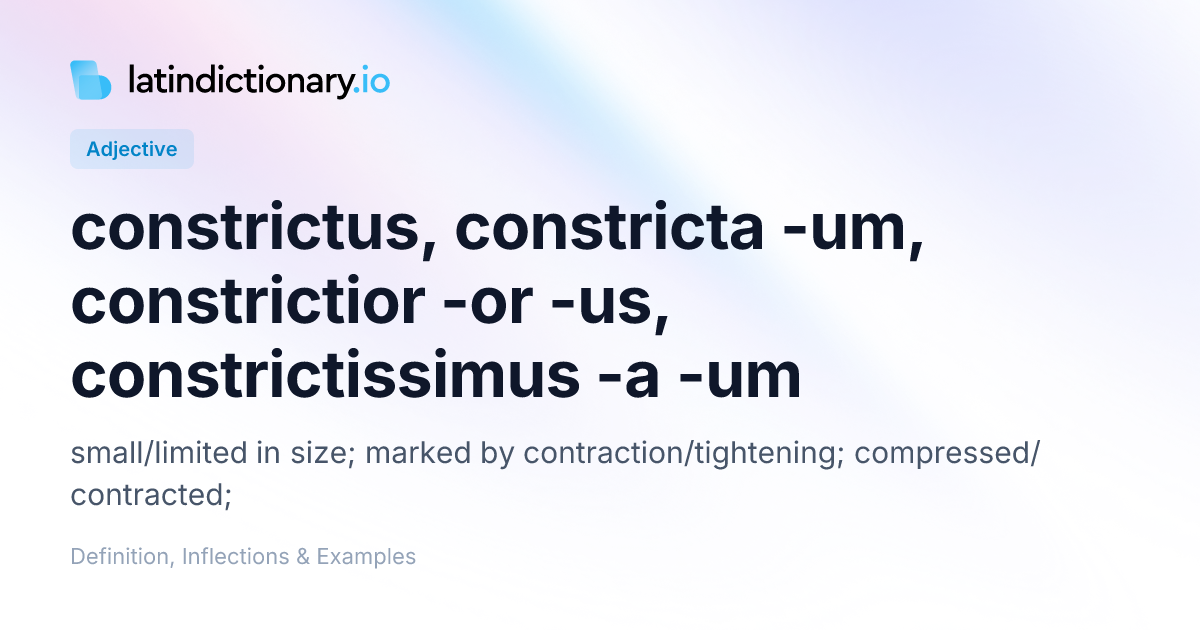 Constrictus: Latin Declension & Meaning