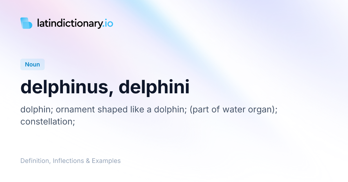 Delphinus: Latin Declension & Meaning | latindictionary.io