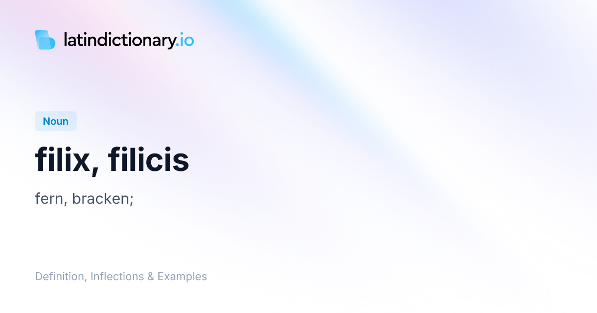 Filix: Latin Declension & Meaning | latindictionary.io