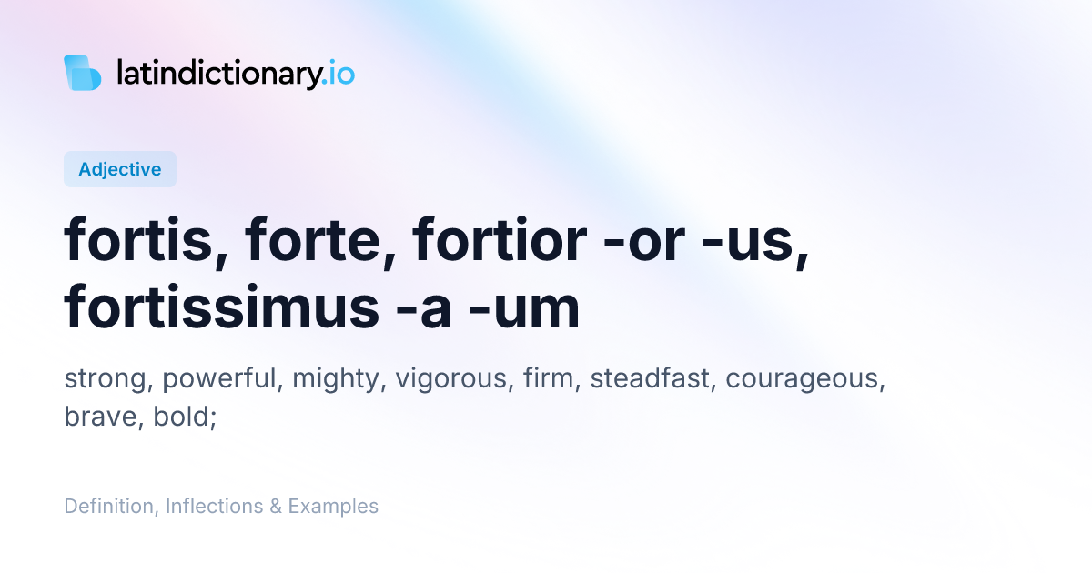 Fortis: Latin Declension & Meaning | latindictionary.io