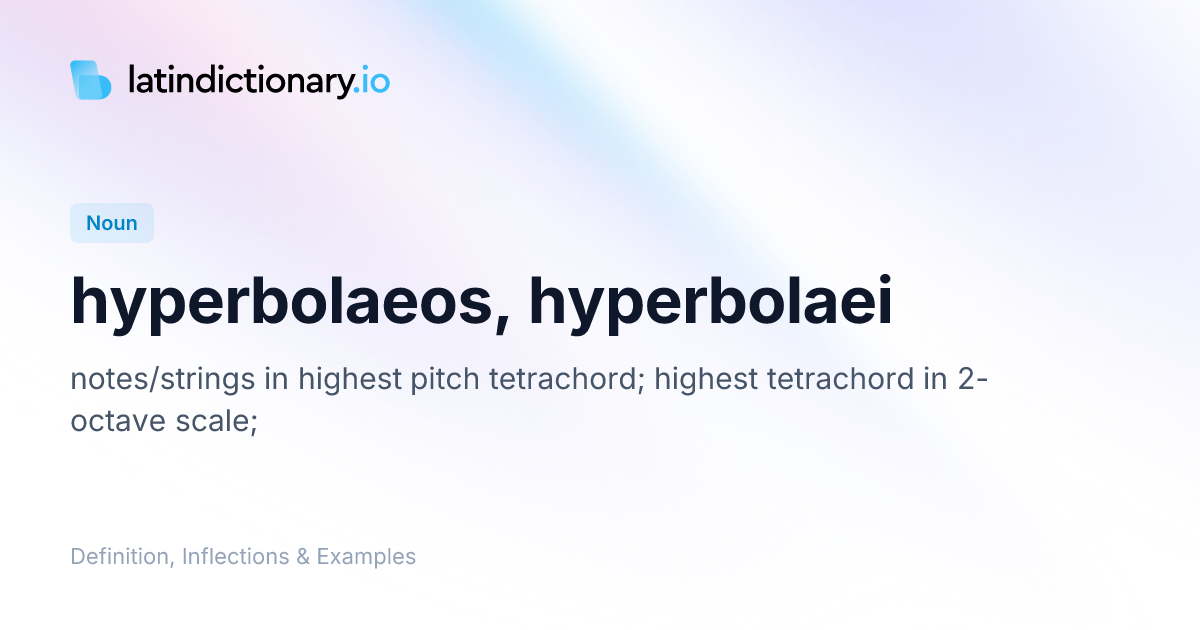 Hyperbolaeos: Latin Declension & Meaning