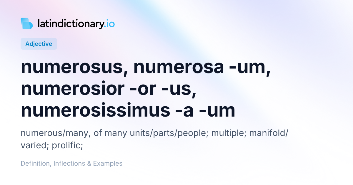 Numerosus: Latin Declension & Meaning