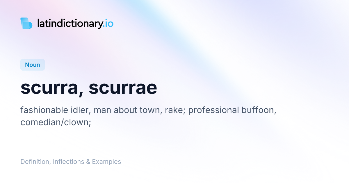 Scurra: Latin Declension & Meaning | latindictionary.io