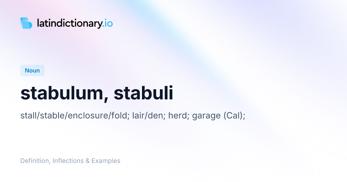 Stabulum: Latin Declension & Meaning