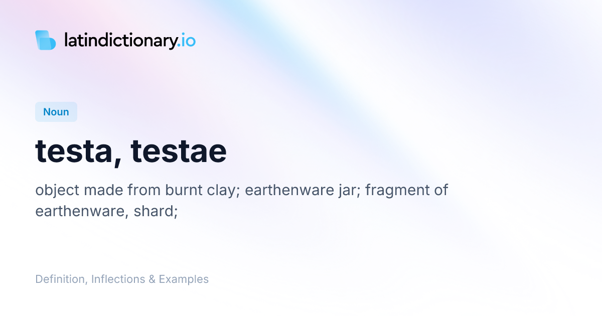 Testa: Latin Declension & Meaning | latindictionary.io