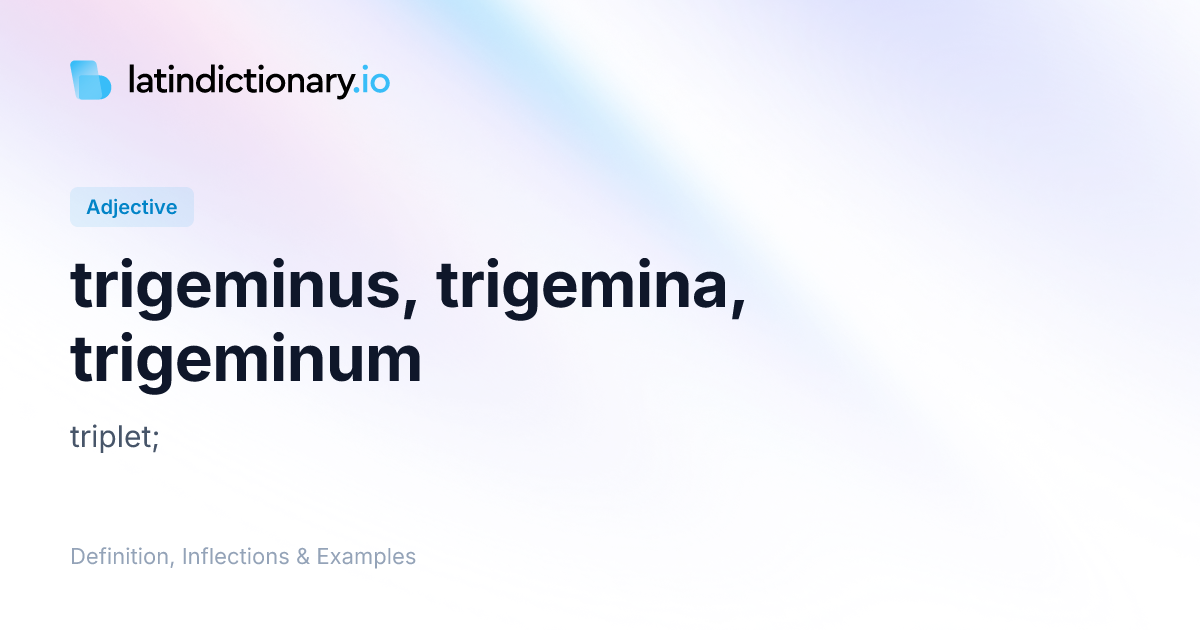 trigeminus: Latin Definition, Inflections, and Examples ...