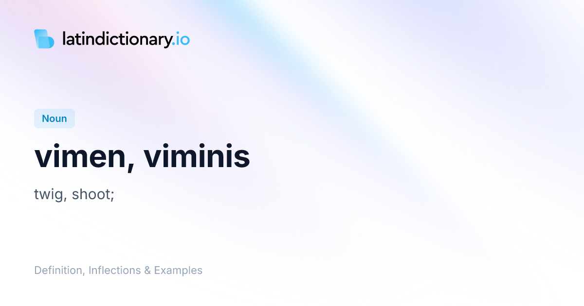 Vimen: Latin Declension & Meaning | latindictionary.io