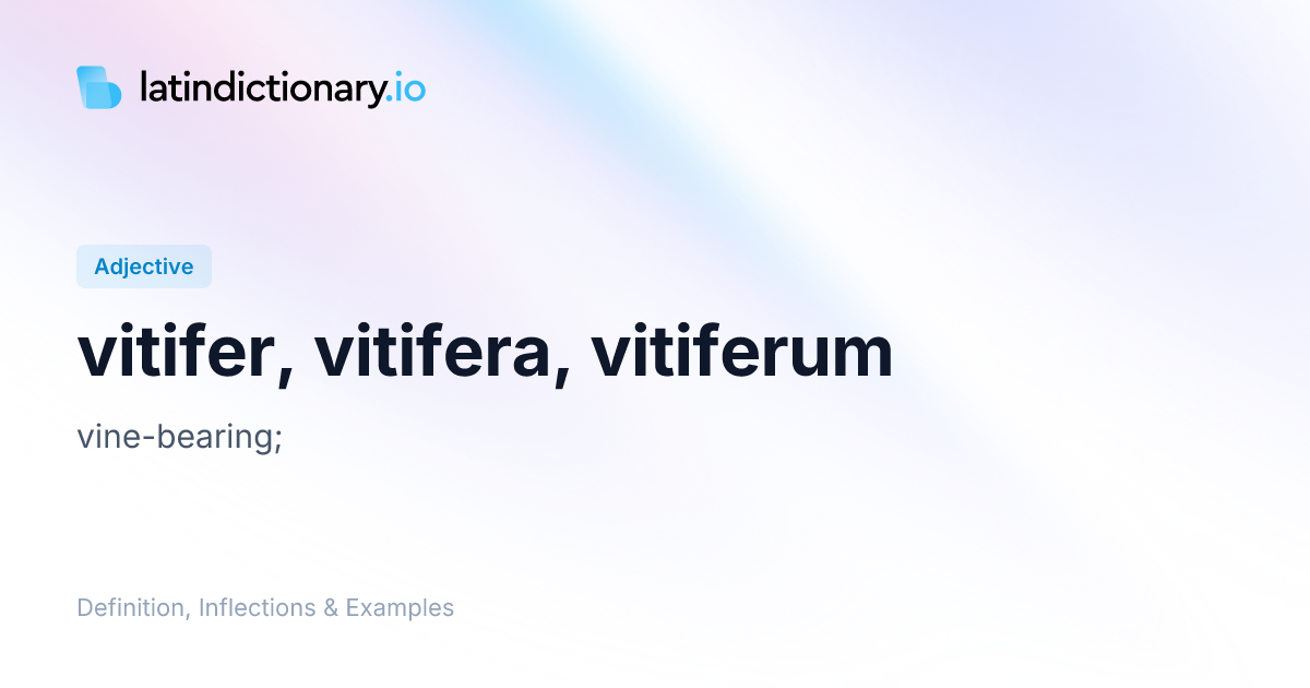 Vitifer: Latin Declension & Meaning | latindictionary.io