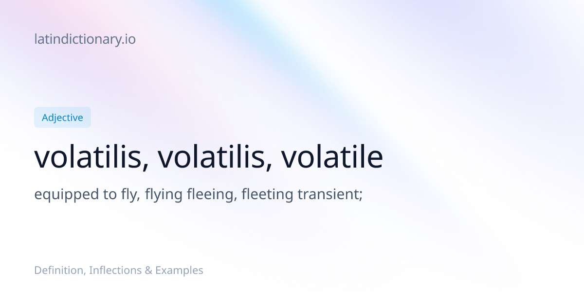 Volatilis: Latin Declension & Meaning | latindictionary.io